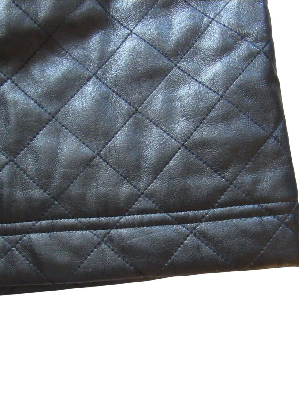 Cami NYC Quilted Macy Mini Skirt 2 Black Vegan Faux Leather Whimsigoth Punk - Picture 4 of 10